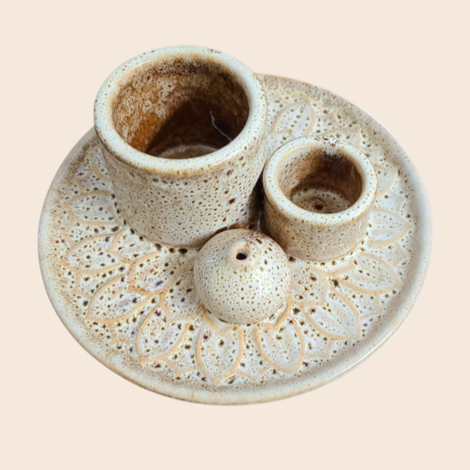 Ceramic Burner (Smudge Stick, Palo Santo Wood & Incense Burner)