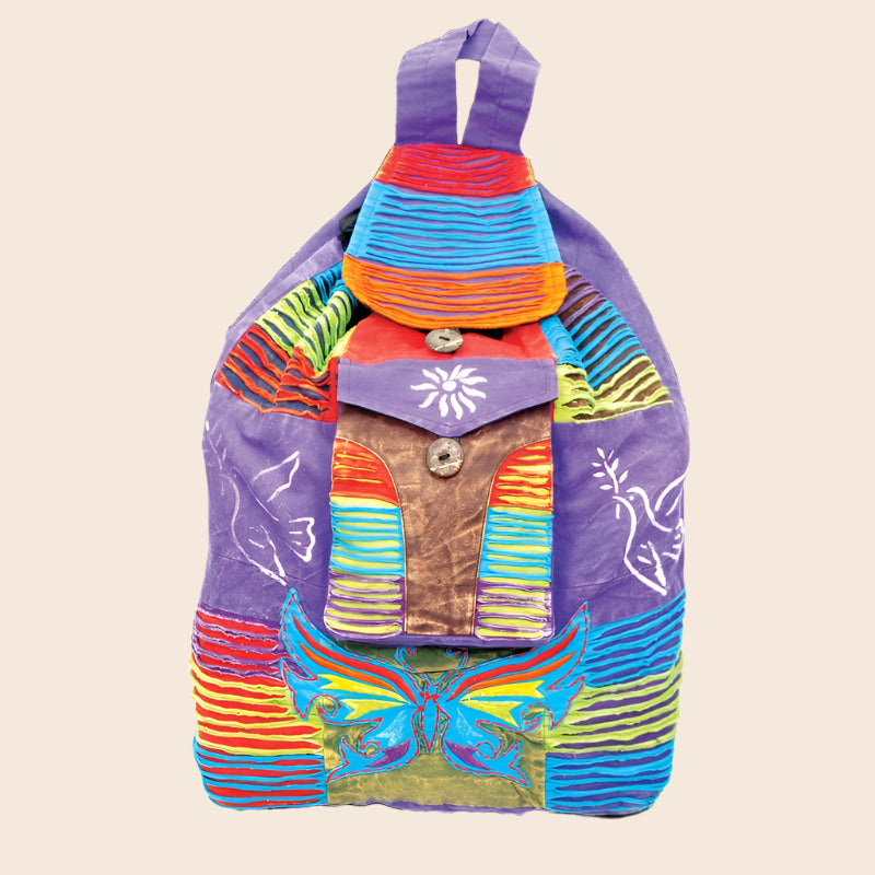 Multicolored Butterfly Backpack