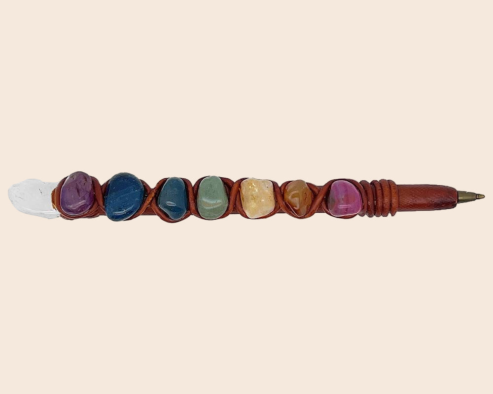 Chakra 7 Stone Durepox Resin Refillable Pen