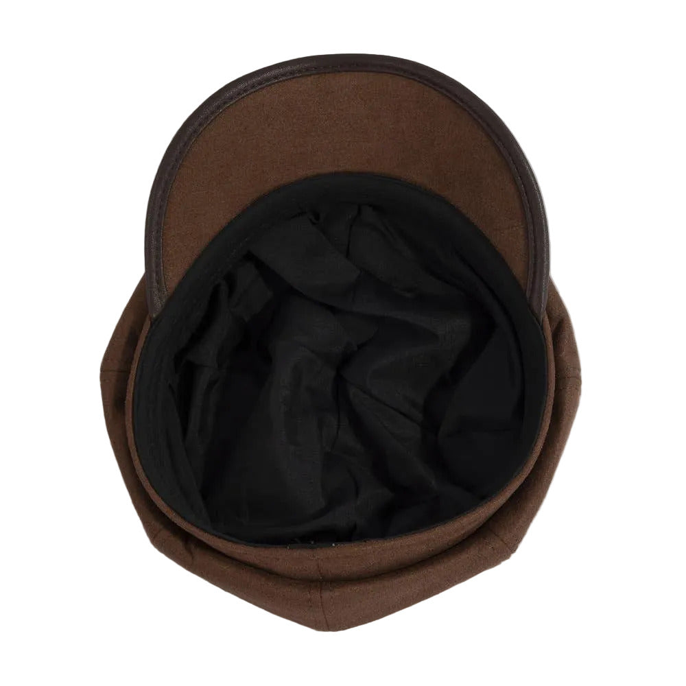 Vegan Leather Newsboy Cabbie Hat