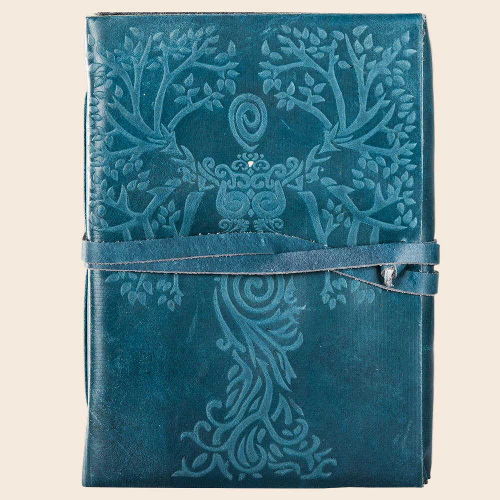 Blue Leather Goddess Journal