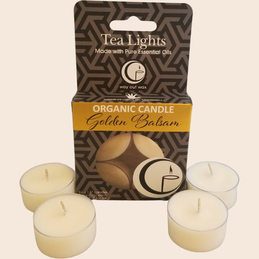 Golden Balsam Organic Holiday Tealight 4-pack