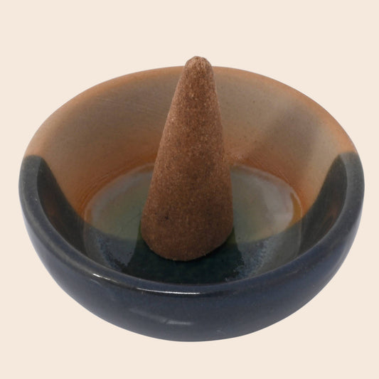 Mini Round Ceramic Trinket Bowl/Incense Burner