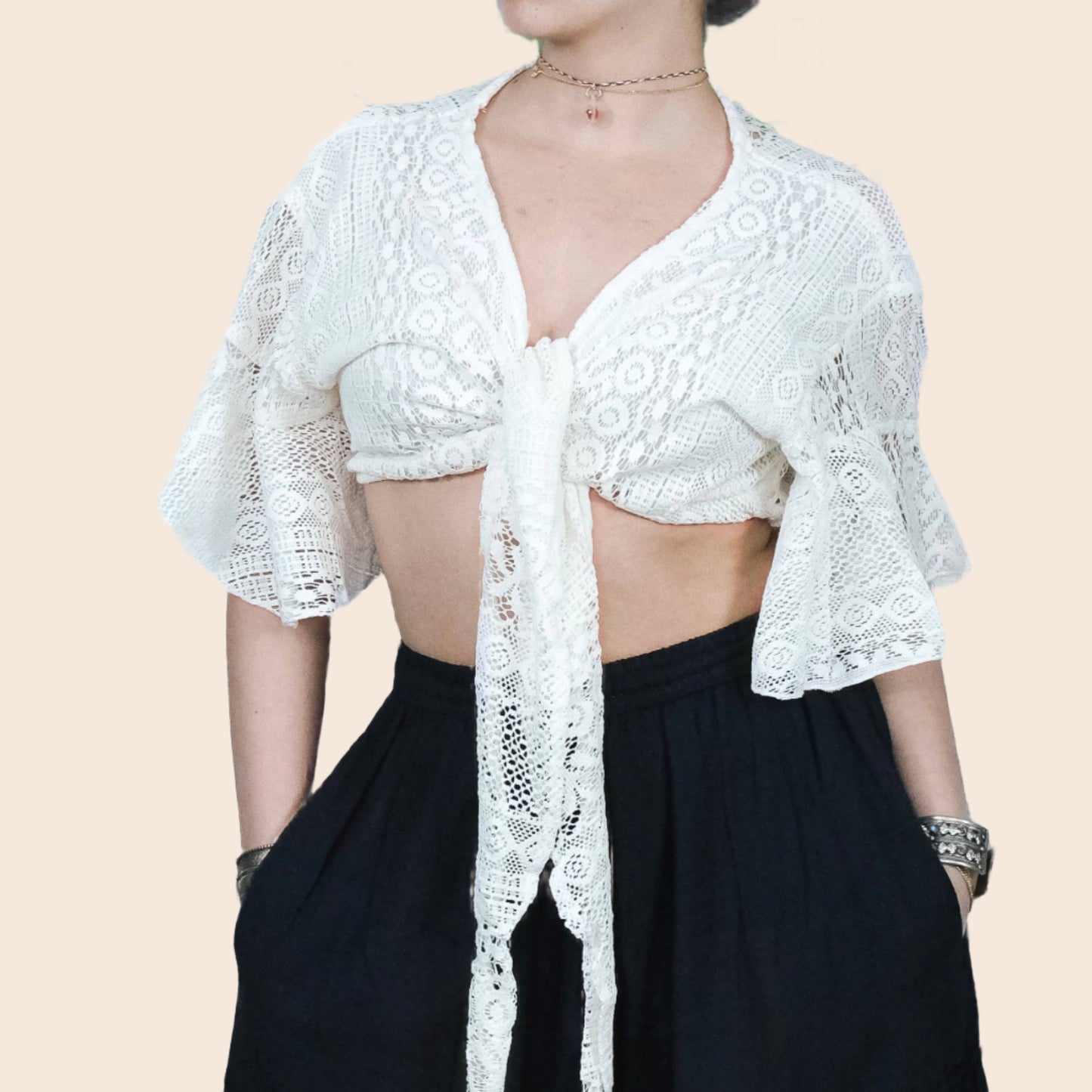 Lace Boho Wrap Top