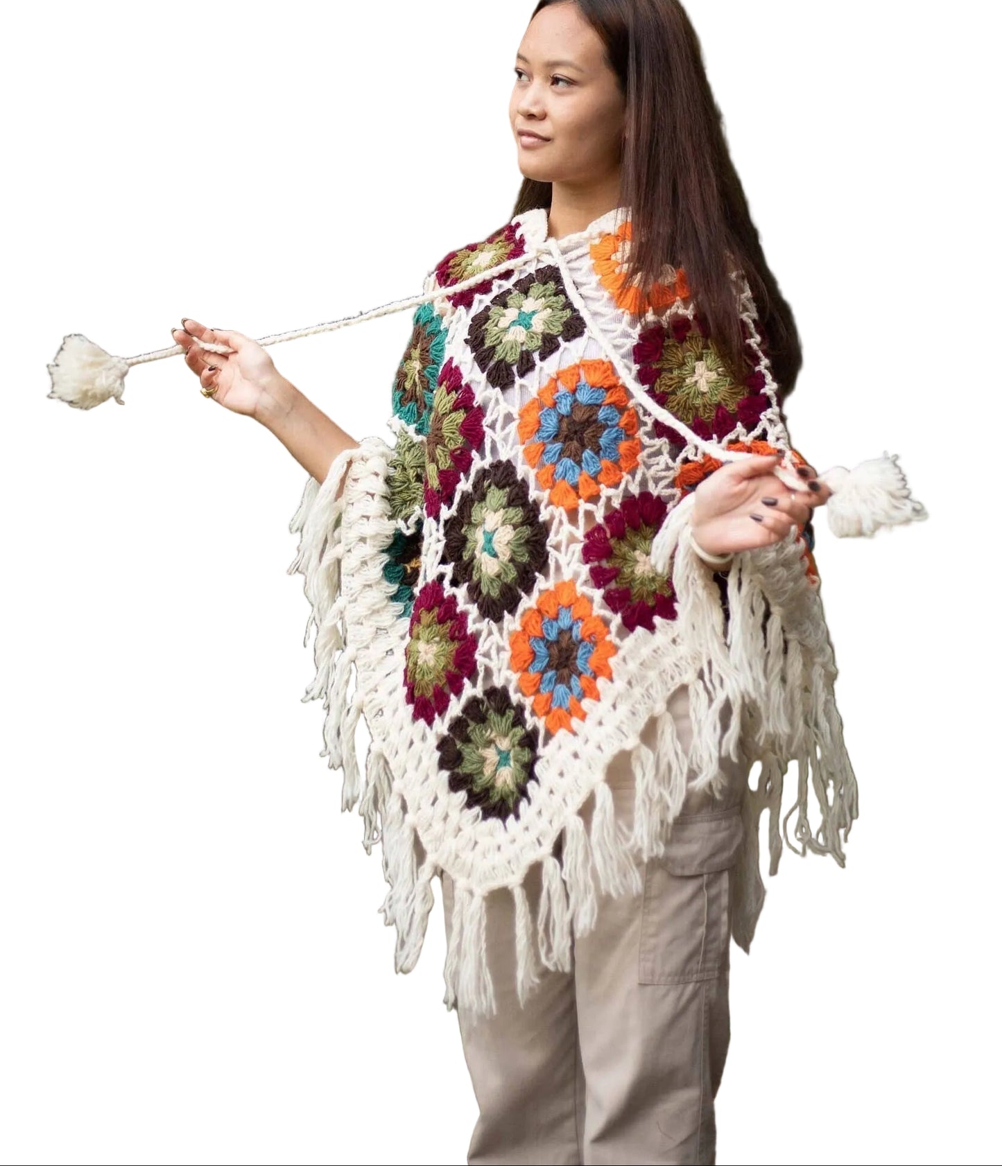 Handknitted Wool Poncho