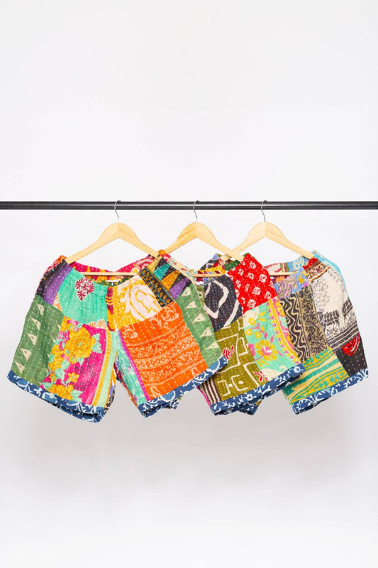 Cotton Kantha Shorts