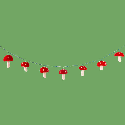 Wool Felted Mushroom Garland