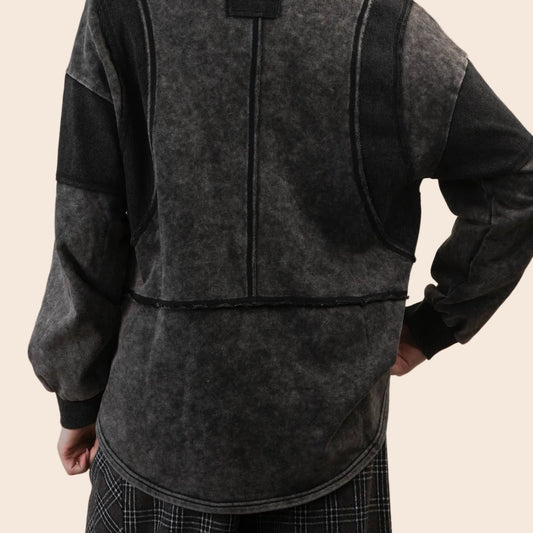 Mineral Washed Oversized French Terry Knit Top