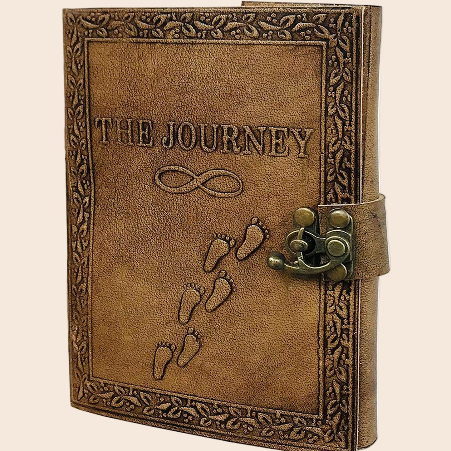 Embossed Leather Journal "The Journey"