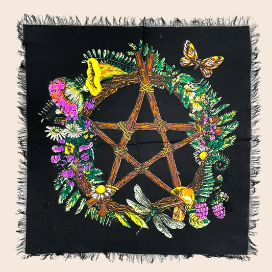 Floral Pentagram Altar Cloth