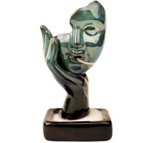 Ceramic Face and Hand Backflow Incense Burner