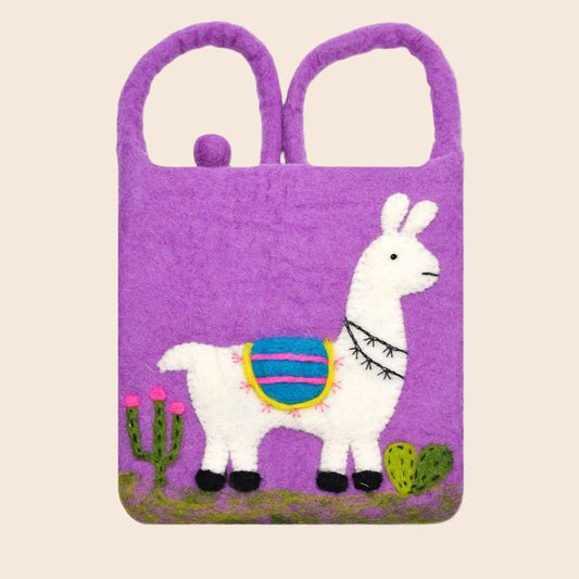 Llama Felted Cross Body Bag