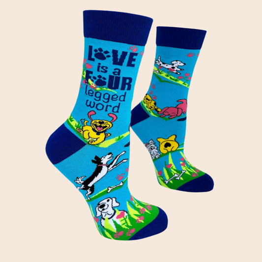Love is Four Legged Word Women's Crew Socks