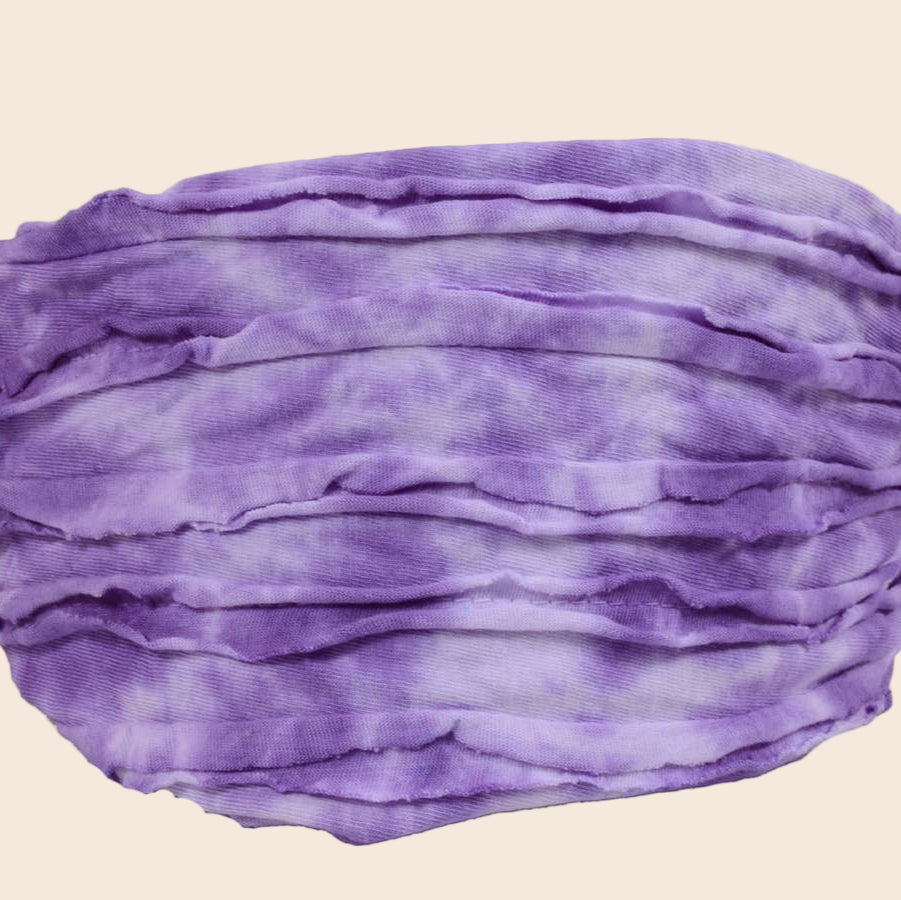 Tie-dye Purple Cotton Hat with Small Fold Design