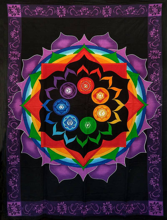 Rainbow Lotus Chakra Tapestry