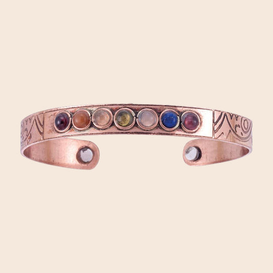 Seven Chakra Copper Bracelet