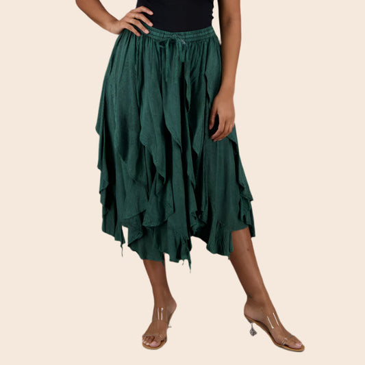 Ruffle Midi Skirt