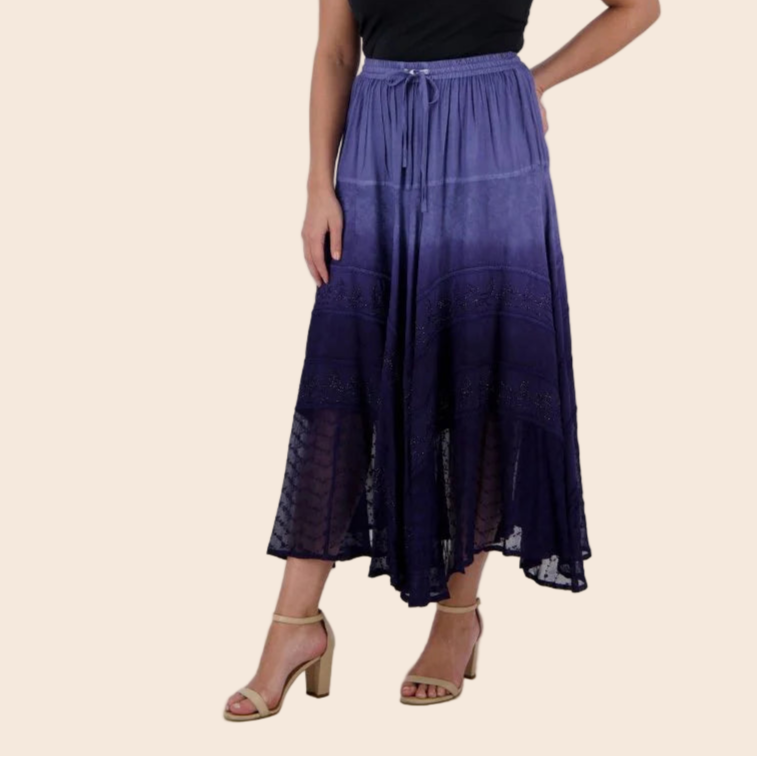 Ombre Lace Hem Skirt