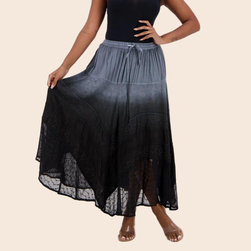 Ombre Lace Hem Skirt