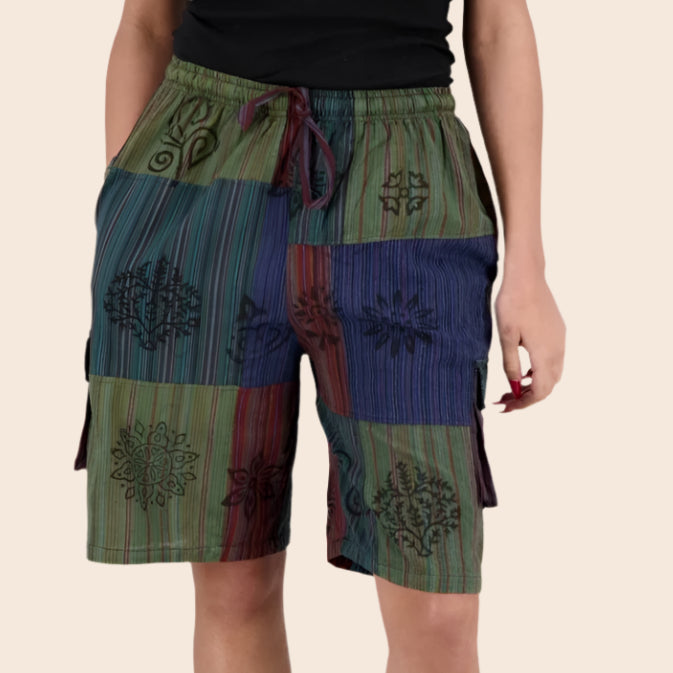 Striped Patchwork Shorts