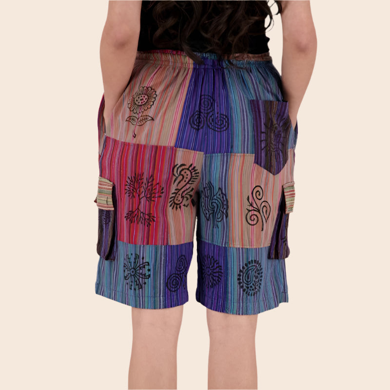 Striped Patchwork Shorts