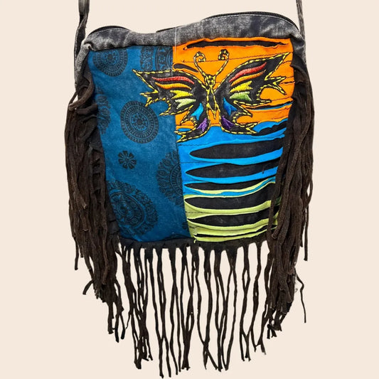 Razor Cut Butterfly Bag with Fringe