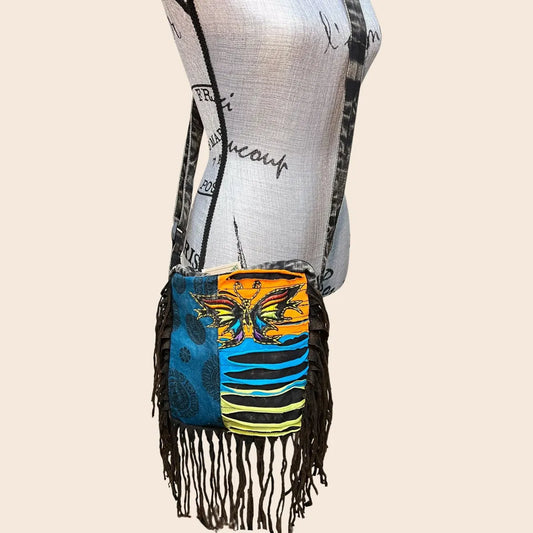 Razor Cut Butterfly Bag with Fringe