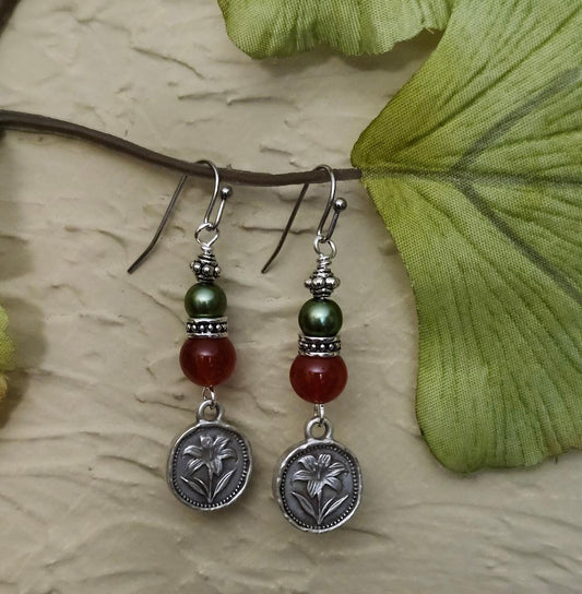 Lilly Flower Drop Earring