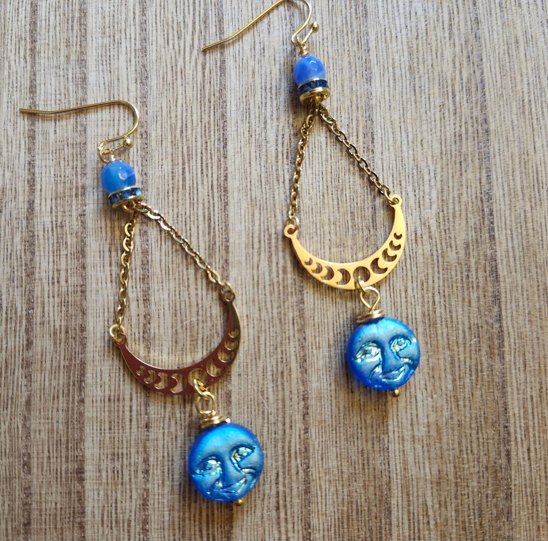 Iridescent Moon Earrings