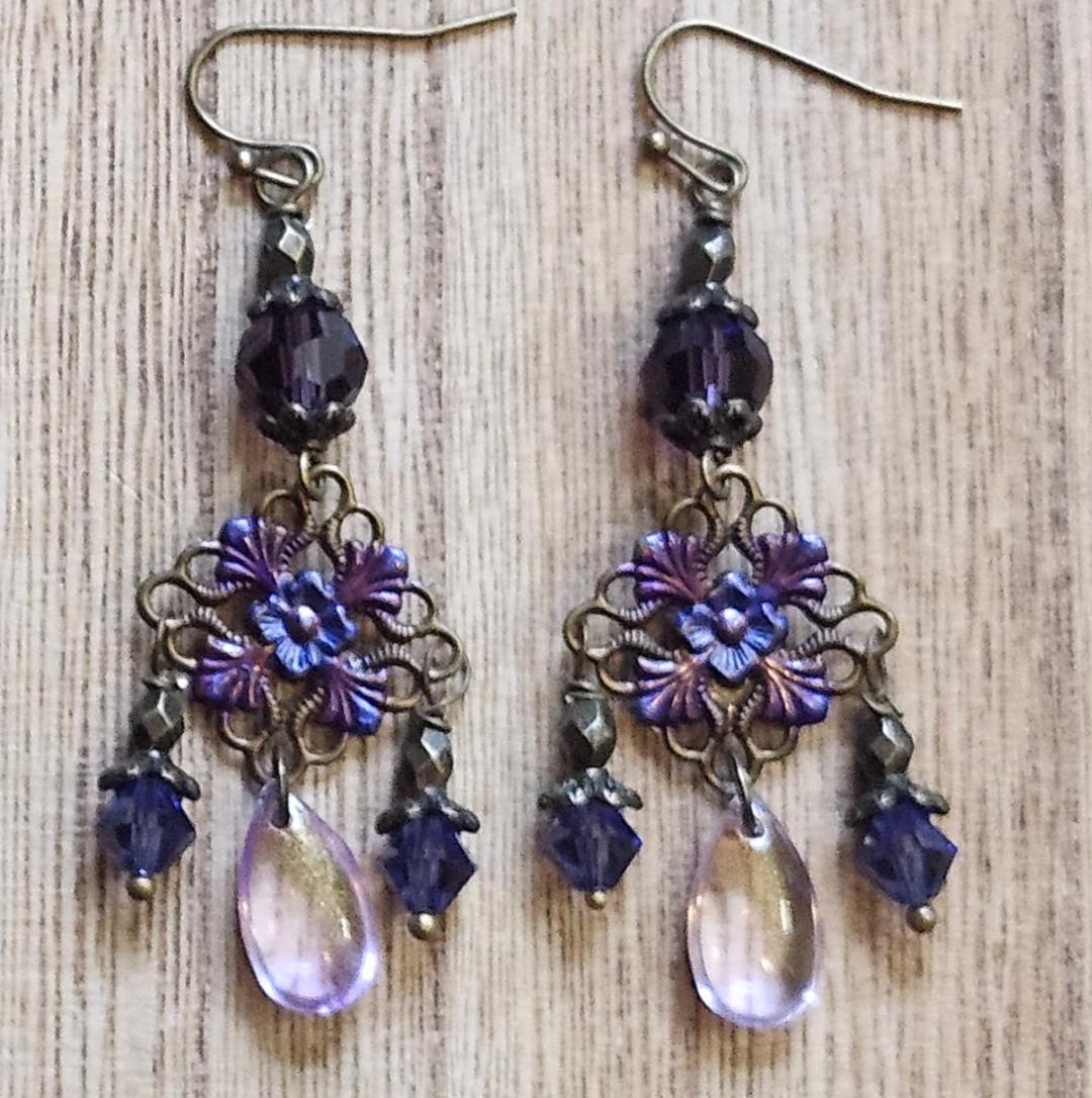 Colorful Filigree Drop Earrings