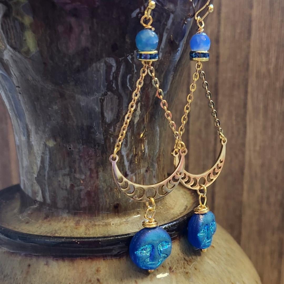 Iridescent Moon Earrings