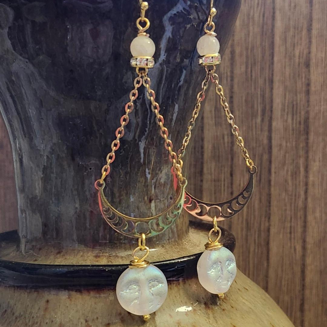 Iridescent Moon Earrings