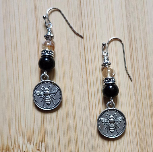 Honey Bee Drop Earrings