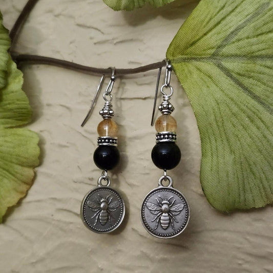Honey Bee Drop Earrings