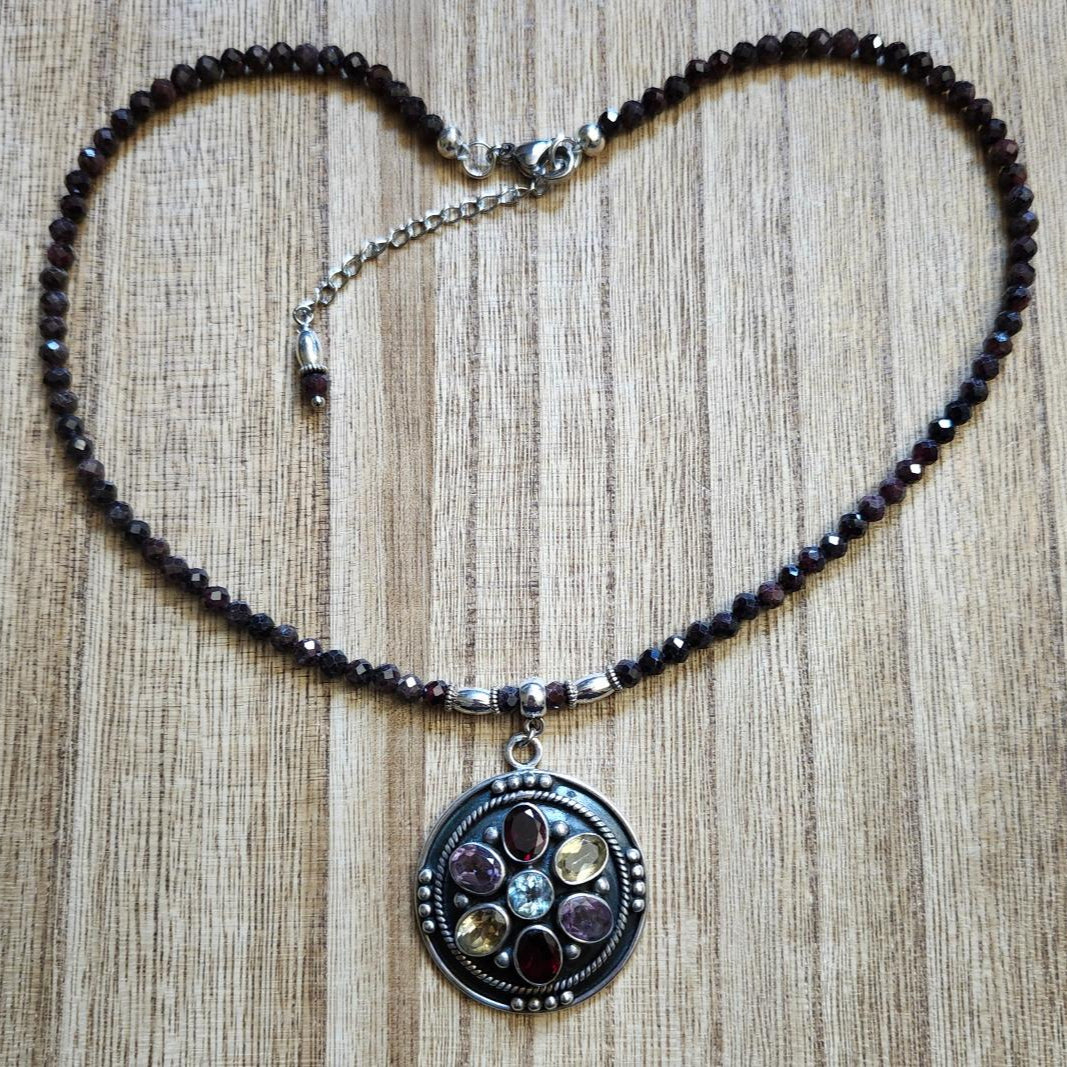 Assorted Gemstone Pendant Necklace
