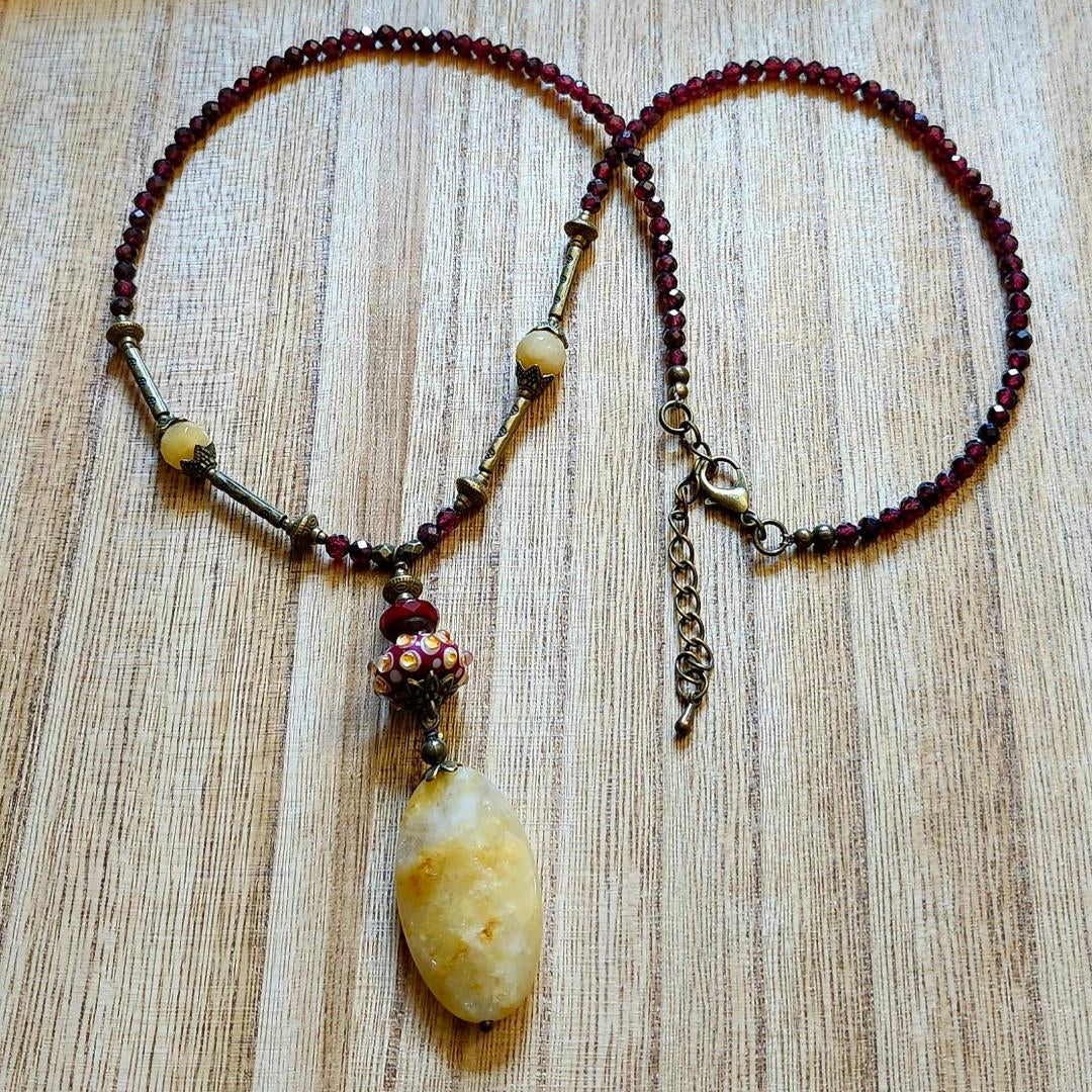 Citrine and Garnet Necklace