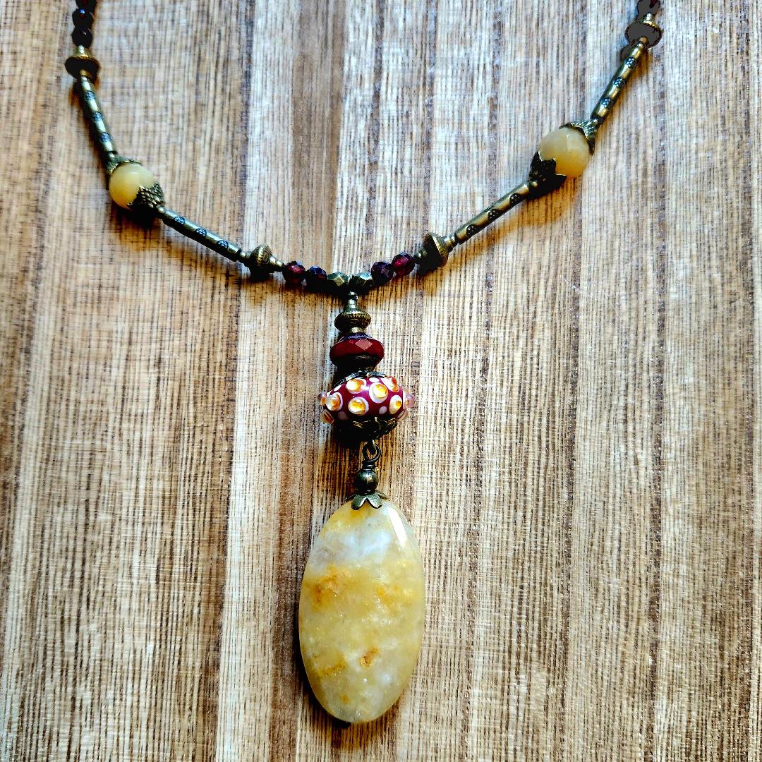 Citrine and Garnet Necklace