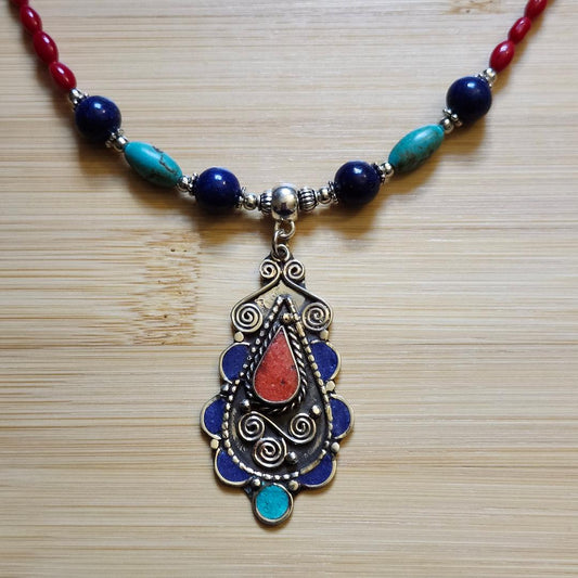 Inlay pendant necklace