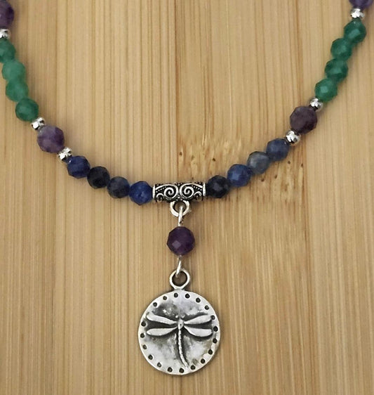 Dragonfly and Gemstone Necklace
