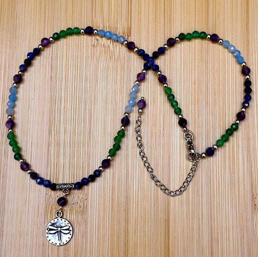 Dragonfly and Gemstone Necklace