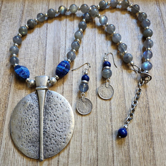 Lapis Lazuli and Labradorite Earrings