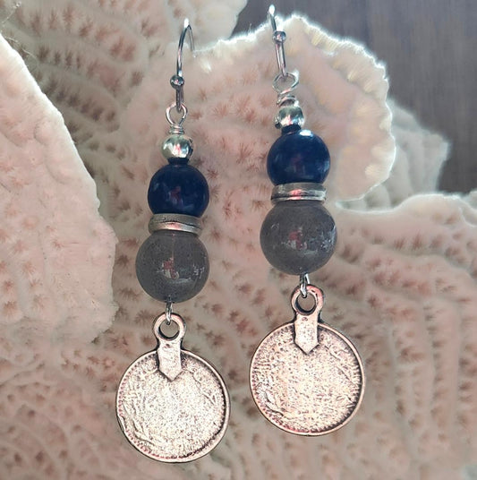 Lapis Lazuli and Labradorite Earrings