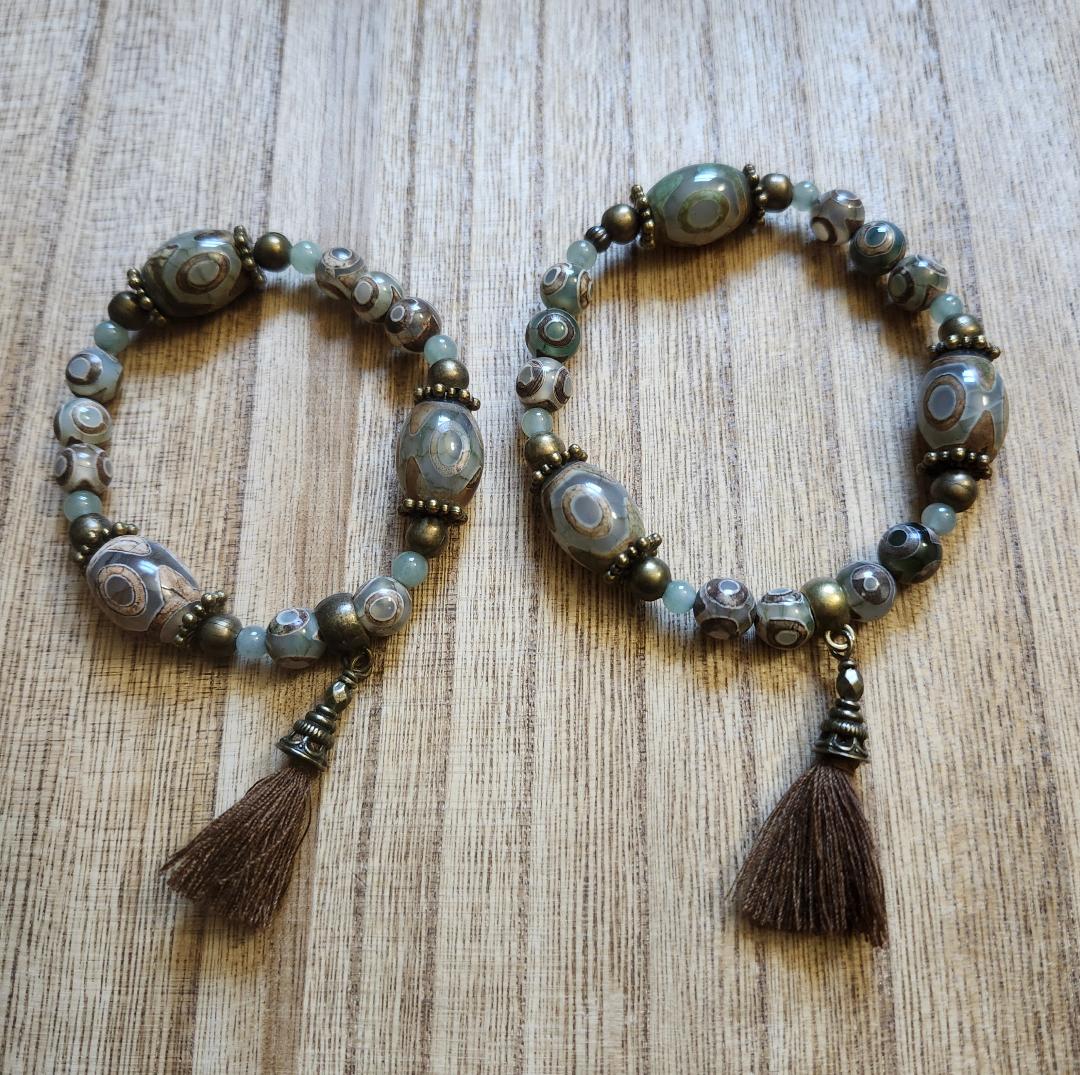 DZI Bead Bodhi Bracelet with Tassel