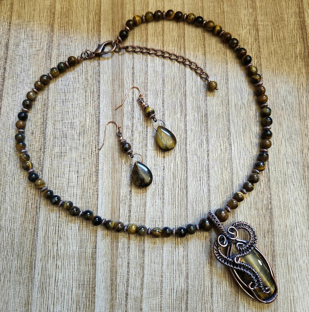 Tiger Eye Drop Earrings