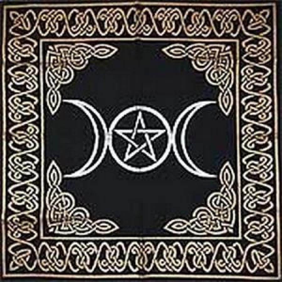Triple Moon Pentagram Altar Cloth