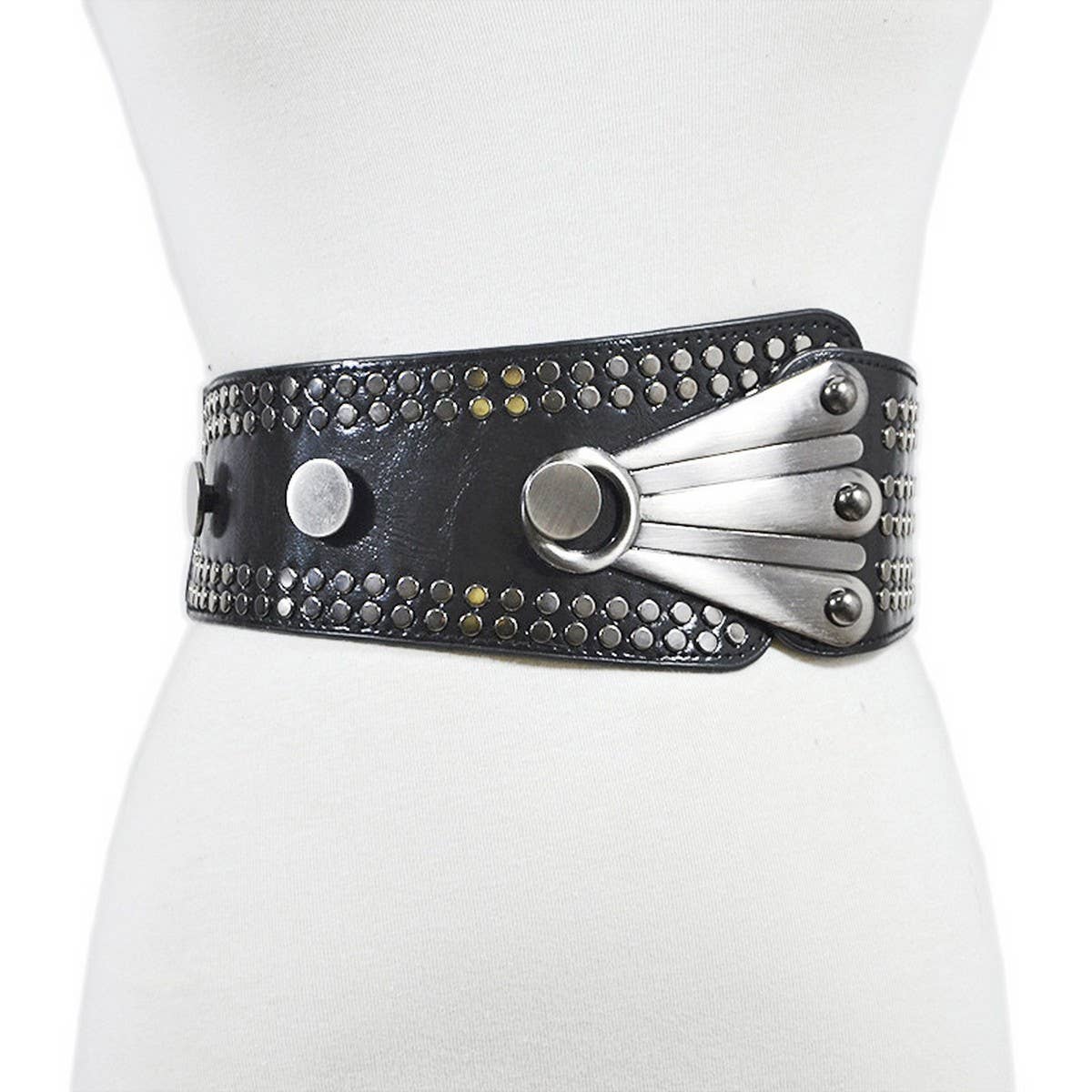 Abstract Studded Corset Belt