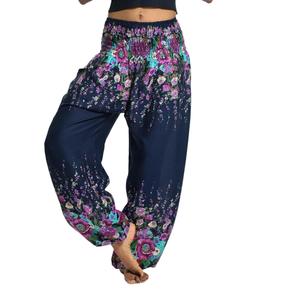 Blue Floral Harem Pants