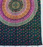 Green Floral Mandala Tapestry Wall Decor Beach Throw 80X50 Inches