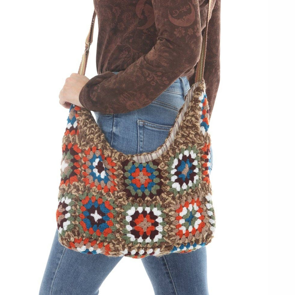 Crochet Granny Square Crossbody Bag