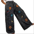 Embroidered Wide Leg Pants